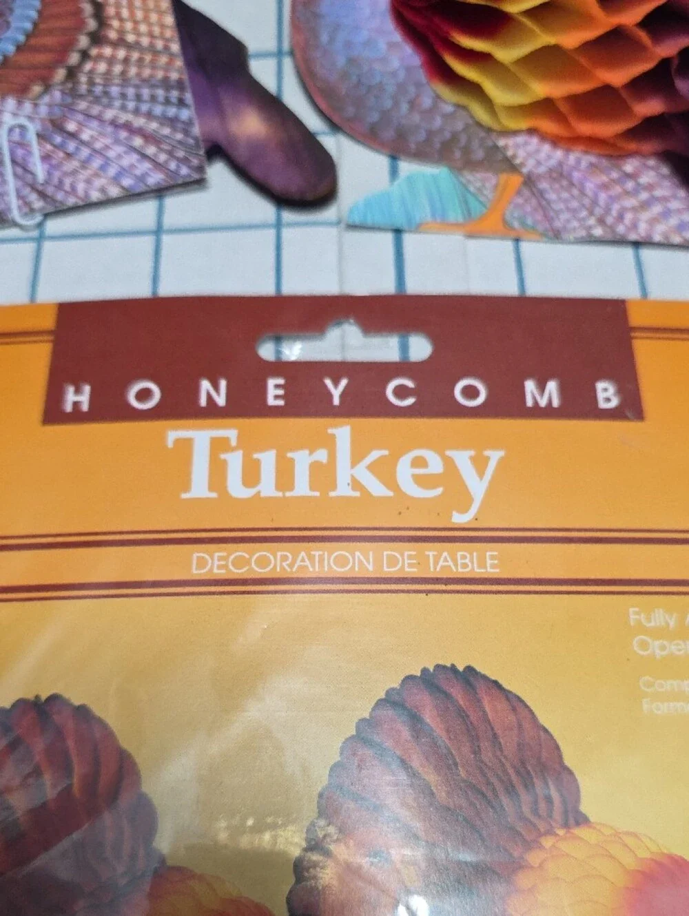 Turkey Honeycomb Table Decoration - Set Of 2, 6